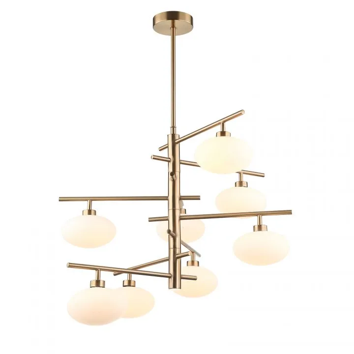 Fiorenzo, nowoczesna lampa wisząca, w kolorze mosiężnym, G9, MDM3661-8 BRO+W